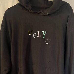 Aries WonderWorld Mens Black Mens Hoodie "Ugly" Logo Size L